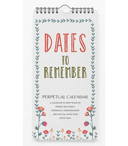 Calendario Perpetuo De Pared Para Cumpleaños Y Fechas Especiales - Papel Premium 120 G/m²