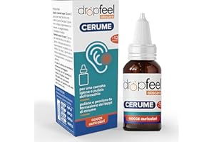 DROPFEEL Gocce per la Rimozione del Cerume nelle Orecchie - Pulizia Totale della cavità auricolare contro i Batteri - Flacone da 10 ml - Made in Italy