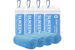 SUKEEN [4 Pack] Cooling Towel (40"x12"), Ice Towel, Soft Breathable Chilly Towel, Microfiber Instant Cooling Towel for Yoga, Sport, Running, Gym, Workout,Camping, Fitness, Workout (4pack-Blue)