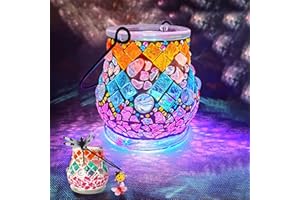 FORMIZON Kit Fai da Te Lanterna Fata, Kit di Luci Notturne a Mosaico, Tessere Mosaico e Decorazione Insetti per Bambini Adulti, Regalo di Compleanno per Ragazzi Ragazze di Età 6 7 8 9 10+ (Blu)