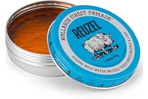‎REUZEL Reuzel Blaue Pomade mit starkem Halt, Pomade mit starkem Halt für einen hochglänzenden Look, wasserlöslich mit Vanilleduft – 3,38 oz/95g