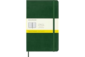 Moleskine - Carnet de Notes Classique Papier à Grille de Pointillés - Journal Couverture Rigide et Fermeture par Elastique - Couleur Vert Myrte - Taille Grand Format 13 x 21 cm - 240 Pages
