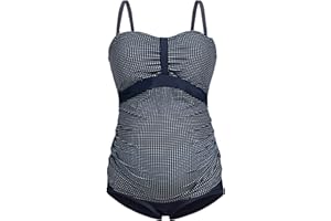 Herzmutter Umstandstankini-Schwangerschafts-Bademode - Zweiteiler-Badeanzug für Schwangere - Unterbauch-Hose - Bandeau-Tankini - 7000 2.0