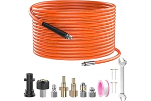 DANCINGBOAR 15M Tubo di Sonda Sturatubi per Idropulitrice, Kit Disostruente con Ugello a Getto Rotante per Karcher Serie K2 K3 K4 K5 K6 K7, Bosch AQT, Lavor Accessorio per Idropulitrici