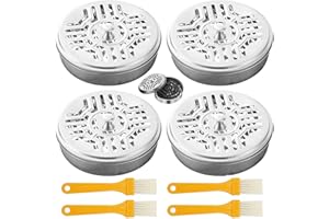 LOEPENLE 4PCS Porta Incienso Antimosquitos,Portable Mosquito Coil Holder,Porta Incienso Espiral,Quemador Incienso Caja, Clásico Diseño Portátil Soporte Incienso Metal para Casa Camping Viajes Hotel