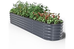 UNIGARDIA Potager Surélevé en Métal 240x60x43 cm - Bac Potager Extérieur Modulaire 9-en-1 - Jardinière Surélevée en Acier Premium, Inoxydable - Durée de Vie Minimum 20 Ans, Anthracite
