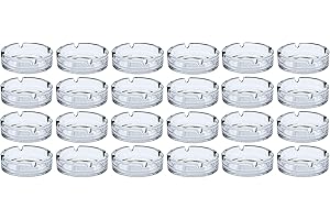 SPETEBO Cendrier en verre rond 10 cm - Lot de 24 - Table Cendrier transparent extérieur