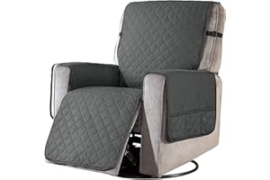 BXFUL Funda de Sillón Relax de una Plaza Funda Cubre Sofá Relax Protector para Sofás Cubierta con Bolsillo Lateral, Elástica Completo Protector para Sillón Reclinable (L,Gris Oscuro)