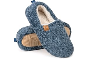 EverFoams, Pantofole da donna chiuse, felpate, soffici e comode, in shearling sintetico e memory foam