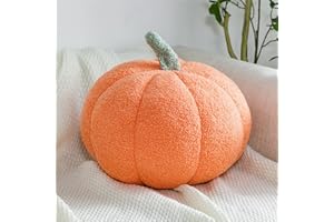 EXQUILEG 3D Plüsch Kürbis Dekokissen Kopfkissen Kissen Geburstagsgeschenke Sitzkissen Zierkissen für Kinderzimmer Sofa Dekoration (Orange,30cm)