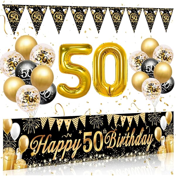 【値下げ歓迎】 Happiest Birthday フルセット 50 Birthday Gold Sparkling Celebration 21st Prismatic Happy