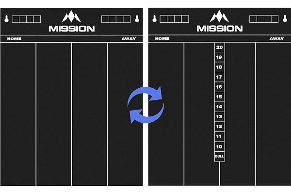 Mission Darts Tableau noir double face 501 Cricket (MB01)