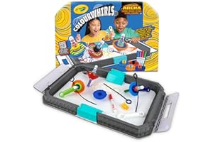 CRAYOLA ColourWhirls la Trottola dei Colori, Arena per Sfide con 4 Trottole, Gioco e Regalo Creativo per Bambini, Sfide in Famiglia e con gli Amici , da 6 anni, 74-7697