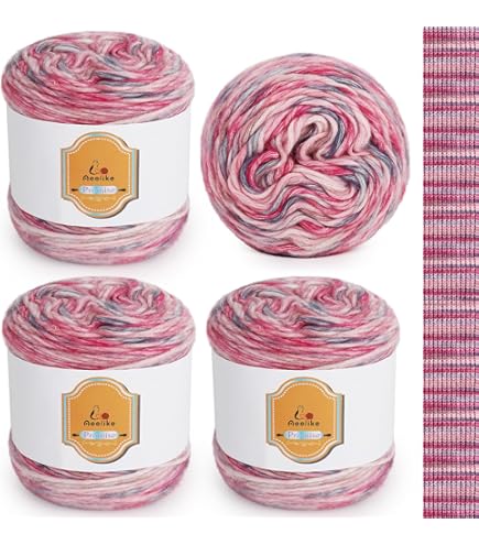 Coopay Fil dégradé de couleur, 400 g (4 x 100 g) de laine à crochet, dégradé de couleur, super