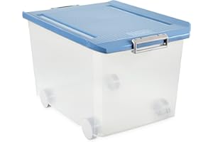 Tatay - Caja de Almacenaje Multiusos Bajo Cama con Tapa y Ruedas de 63 L de Capacidad. Plástico Polipropileno Libre de BPA. Forma Rectangular, Medidas 40 x 57 x 36 cm (L x An x Al)