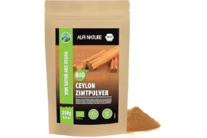 Alpi Nature Ceylon Kanelpulver BIO 250g, Malda Kanelstänger, Kanel Pulver för Bakning och Matlagning