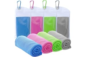 SZELAM 40/''x 12/''kühlende Handtücher, 4 Pcs kühlende Handtuch für Hals und Gesicht, Fitness-HandtücherYoga, Golf, Camping, Outdoor-Sporthandtuch sofortige Kühlung, Blau-grau-rose Rot-grün