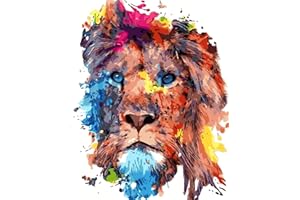 HKLIOPU DIY Paint by Numbers for Adults Beginner Animal Canvas Oil Painting Kit for Kids and Adults-Paint by Number Kits- Arts Craft for Home Wall Decor (Lion)