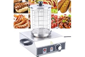 RIBASUBB Profi Würstchenkocher, 350W Elektrische Wurstkocher Hot Dog Bockwurstwärmer Würstchenwärmer Edelstahl