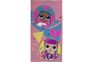 Character World L.O.L Suprise! Official OMG Beat Design | Super Soft Feel 100% Cotton | Perfect for The Home, Bath, Beach & Swimming Pool, 140 x 70cm, Multicolor, LOLBETTW001UK