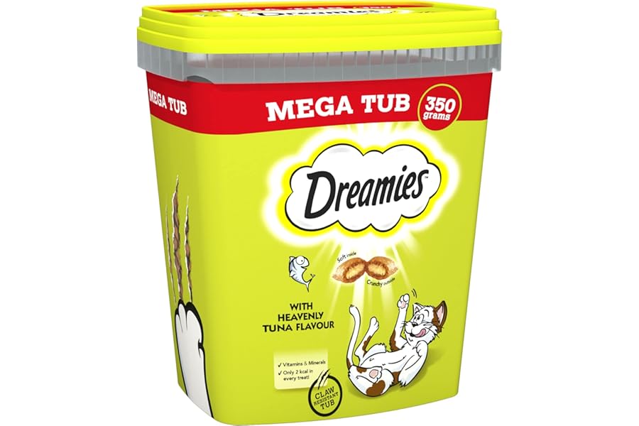Dreamies Cat Treats, Tasty Snacks with Delicious Tuna Flavour, Pack of 2 (2 x 350 g)