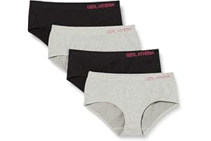 Girl by Athena - Culottes Fille Sans Coutures - Fashon 8D67 - Gris et Noir (Lot de 4)