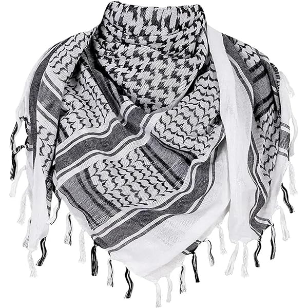 Bufanda Keffiyeh Palestina 48x48 Pulgadas – Algodón, Unisex, Con Borlas, Ideal Para Senderismo Y Moda