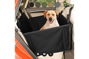 Wuglo Extra Stable Dog Car Seat with Seat Belt – Waterproof and Robust Design for the Back Seat with 4 Fastening Straps for Medium-Large Dogs up to 26 kg