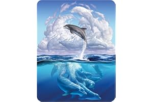 Calamita 3D LiveLife - Sinfonia di Delfini di Deluxebase. Calamita da Frigorifero 3D Lenticolare a tema Oceano. Decorazioni magnetiche per bambini e adulti con opera d'arte dell'artista Jerry LoFaro