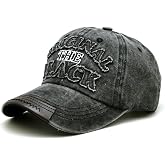 Perlotus Black Men's Baseball Hat Original Black Embroidered Leather Detailed Design