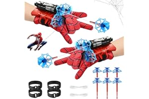 JIASHA 2 Juegos de Guantes de Lanzador, Guantes Lanzadores de Arañas Guantes Spiderm, Niño Lanzador de Héroes Lanzadores de Spiderm Launcher Glove, para Niños Juguetes Educativos Divertidos (C)