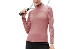 Evolyline Damen Langarmshirt 1/4 Reißverschluss Pullover Damen, Sportshirt Langarm Laufshirt Atmungsaktiv thermoshirt, Funktionsshirt Langarm Stehkragen Sportoberteile