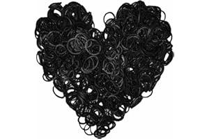 Yowamho 900 Black Rubber Band with 24 S-clips and 1 Small Crochet, Elastic, Not Easy to Break