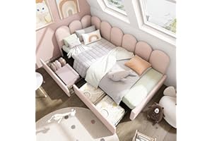 Dolamaní cm mała sofa z funkcją spania, 90 x 200 cm, łóżko dzienne dla 1 osoby, łóżko różowe dla młodzieży i dziewcząt, łóżko tapicerowane, aksamitne z 2 szufladami do przechowywania, łóżko