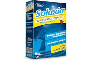 Bicarbonate de Soude Alimentaire & Entretien 1,5kg - Soluxia - Fabriqué en France