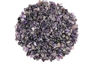 ideayard Amethyst Chips A-1lb for Plant Pot Terrarium Aquarium Vases,Quartz Crystal Chips Stone,Small Pebbles for Plants Top Dressing (Amethyst)