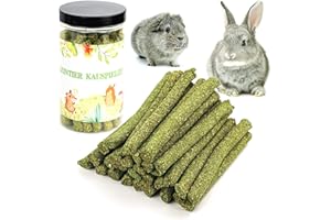 Reyshin 30 Stück Kaninchen Kauspielzeug, Meerschweinchen Spielzeug Timothy Heu Stick Kleintiere Zahnschleif Snacks für Kaninchen Chinchilla Hamster Meerschweinchen