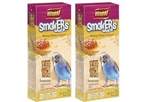 Vitapol Smakers® Parrot Treat Sticks – Variety of Snacks for Budgies, Cockatiels & Large Parrots | Natural Fruit, Egg, Honey, Seed | Vitamin-Rich Snacks, Health & Plumage Support (Honey, 90g)