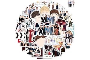 TACOMEXI Autocollants One Direction 50 pièces, autocollants pour ordinateur portable en vinyle Pack pour autocollant de moto de planche à roulettes pour bagages automatique pour adolescents adultes