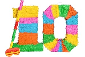 Fax Potato Pinata Set mit Stick & Blindfold - 10. Geburtstag/Jahrestag - Rainbow