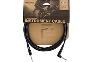 PLANET WAVES D'Addario Kabel gitarowy - przewód gitarowy - 1/4 cala męski do 1/4 cala męski - seria klasyczna - 10 stóp/3,05 m - prosty koniec/kąt prosty - 1 opakowanie