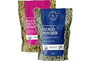 CLEAN BOTANICS 400g BIG PACK Organic Certified Henna AND Indigo Leaf Powder 100% Natural Black Hair Dye