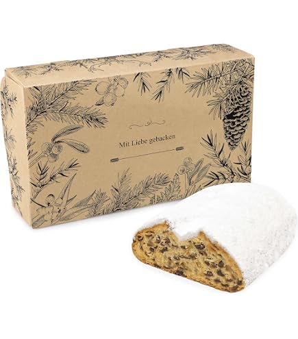Bärenhecke Mandelstollen gezuckert | Handgemachter Butter-Mandelstollen ohne Rosinen aus dem Erzgebirge | Stollen mit Mandeln