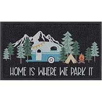 MsMr Zerbino Personalizzato 'Happy Campers' Con Nome, Antiscivolo 60x40 Cm, Interno/Esterno, Lavabile