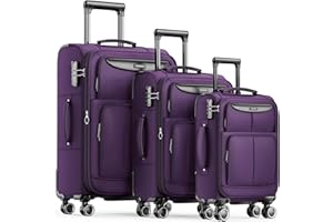 SHOWKOO Valise Lot de 3 Souple Extensible Légère Durable Trolley Tissu Oxford Sets de Bagages Cabine avec 4 roulettes Silencieuses à 360° et Serrure TSA