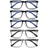 OPULIZE Ink Pack 5 Reading Glasses Large Black Grey Men Women Spring Hinges RRRRR4-11177 +1.50