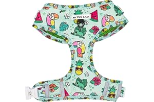 My Pug - Arnés Ajustable para Perro | Arnés Acolchado Perros | Agarre Pecho | Arnés Perro Mediano | Arnés Perro Pequeño | Arnés Perro Grande | Arnés Cachorro (Tropical, M)