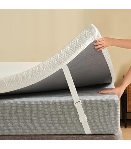 Matrastopper 140 x 190 x 7,5 cm, matrasbeschermer van gel traagschuim voor het verlichten van rugpijn, matrastopper met elastische banden, matrastopper voor harde matrassen, boxspringbedden, logeerbed