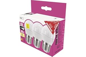 EMOS LED Lampe 5W, ersetzt 40W Glühbirne, E27-Sockel, 470lm, Warmweiß – 2700K, Mini Globe G45, 30000 h Lebensdauer, 3er Pack