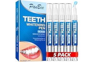 ‎PANKOO Zahnaufhellungsstift For Zähne Aufhellen 5-Pack 70+ Uses, Zweimal Am Tag Verwenden, Fast-Acting Gel For White Teeth, Quicker Than Whitening Strips, Effektiv, Schmerzfrei Und Emailliert